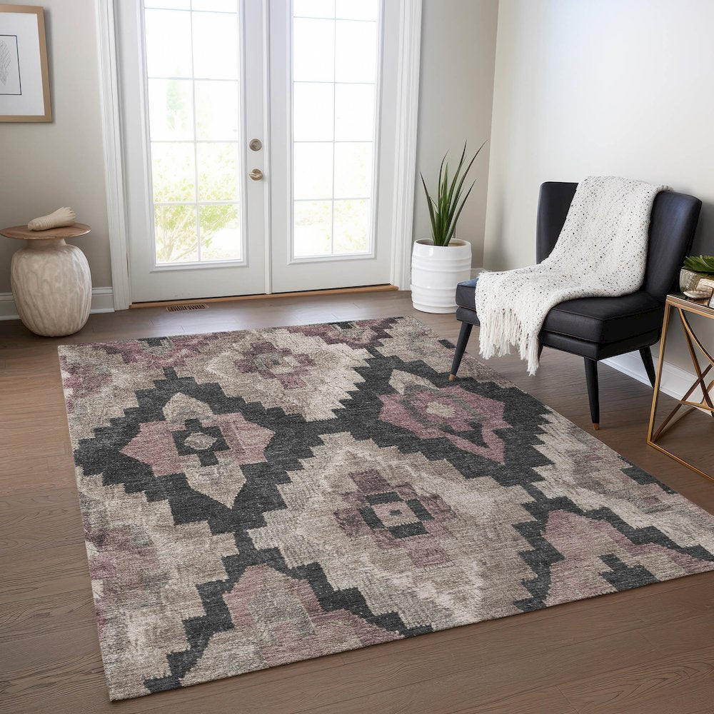 Machine Washable Indoor/Outdoor Chantille Taupe 9' x 12' Rug