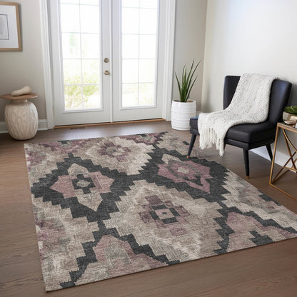 Machine Washable Indoor/Outdoor Chantille Taupe 9' x 12' Rug
