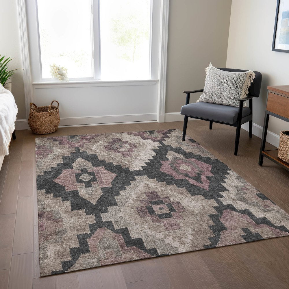 Machine Washable Indoor/Outdoor Chantille Taupe 9' x 12' Rug