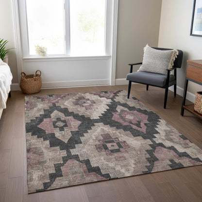 Machine Washable Indoor/Outdoor Chantille Taupe 9' x 12' Rug