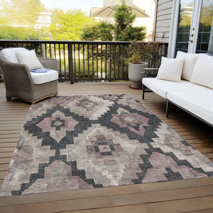 Machine Washable Indoor/Outdoor Chantille Taupe 9' x 12' Rug
