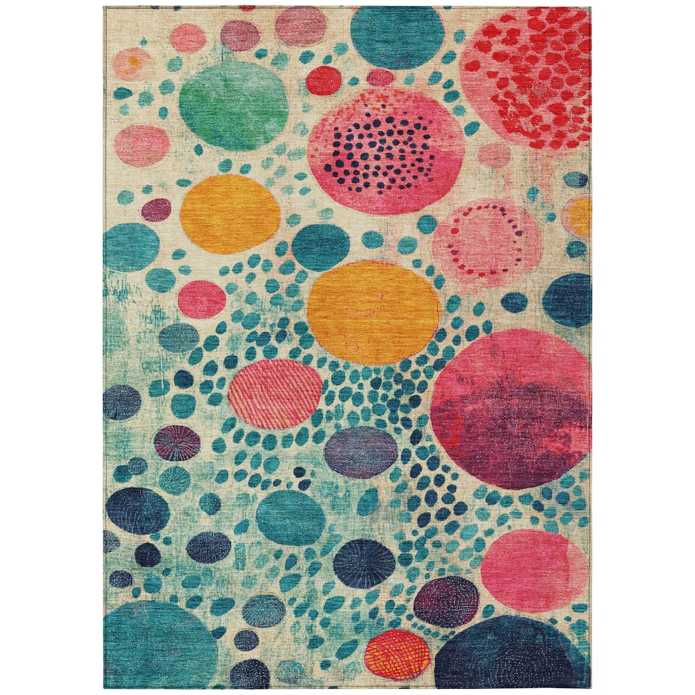 Machine Washable Indoor/Outdoor Chantille Teal 9' x 12' Rug