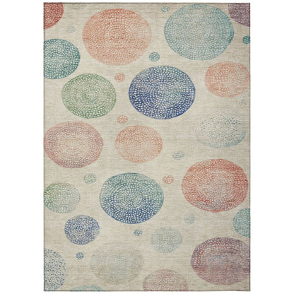 Machine Washable Indoor/Outdoor Chantille Ivory 9' x 12' Rug
