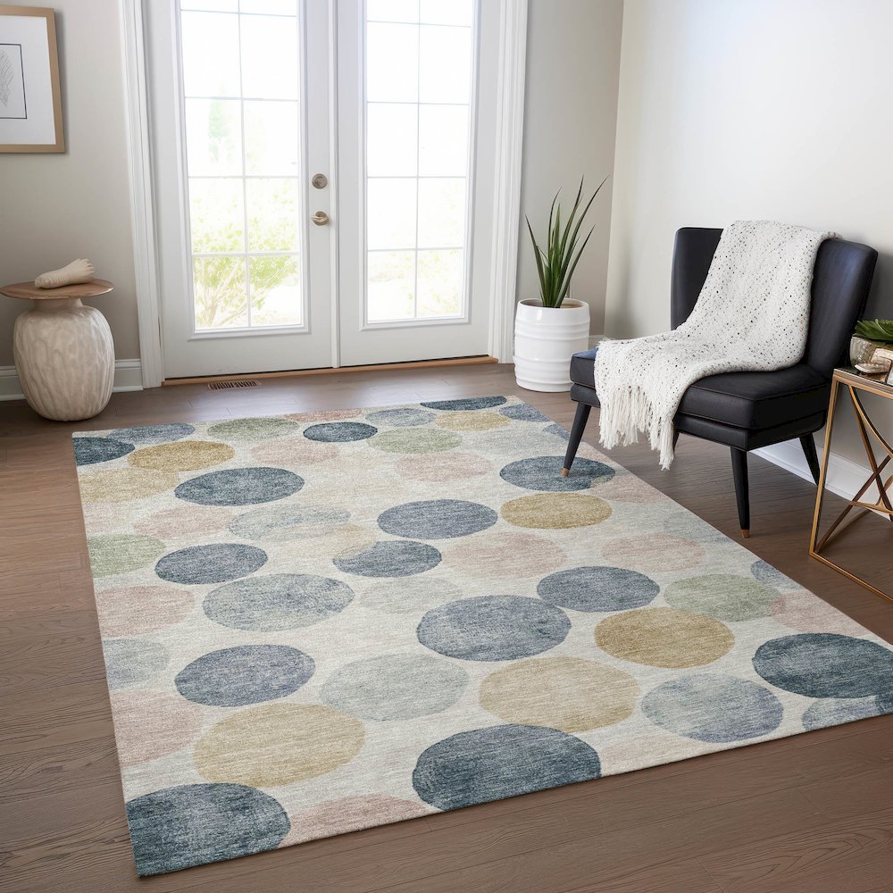 Machine Washable Indoor/Outdoor Chantille Beige 9' x 12' Rug