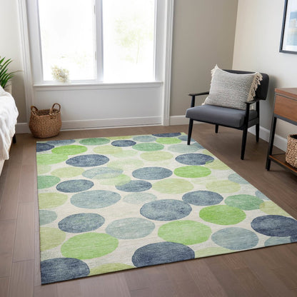 Machine Washable Indoor/Outdoor Chantille Navy 9' x 12' Rug