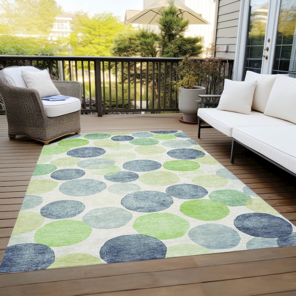 Machine Washable Indoor/Outdoor Chantille Navy 9' x 12' Rug