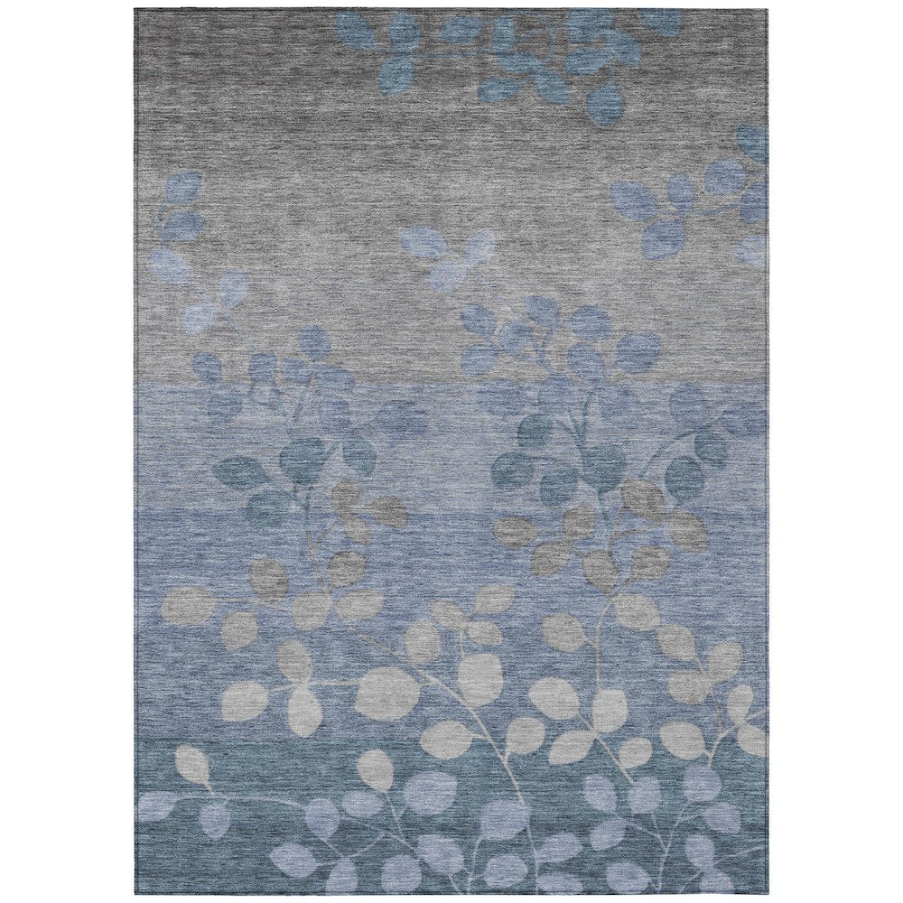 Machine Washable Indoor/Outdoor Chantille Denim 9' x 12' Rug
