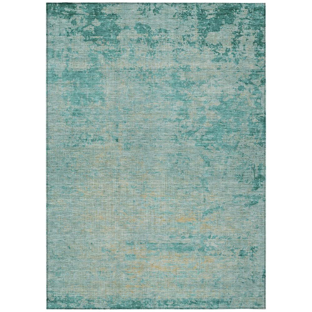 Machine Washable Indoor/Outdoor Chantille Teal 9' x 12' Rug
