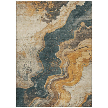 Machine Washable Indoor/Outdoor Chantille Linen 9' x 12' Rug