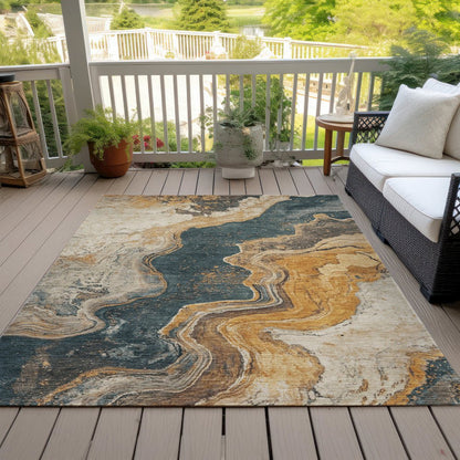 Machine Washable Indoor/Outdoor Chantille Linen 9' x 12' Rug