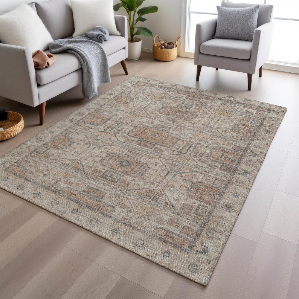 Machine Washable Indoor/Outdoor Chantille Beige 9' x 12' Rug