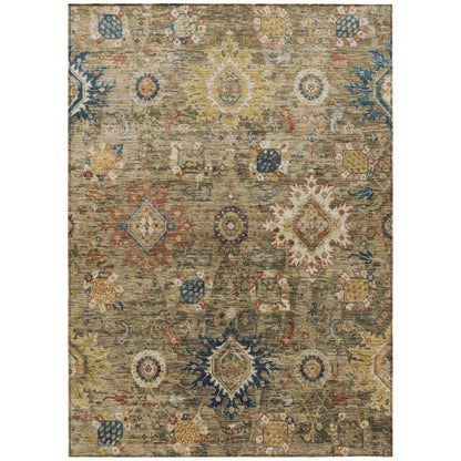 Machine Washable Indoor/Outdoor Chantille Brown 9' x 12' Rug