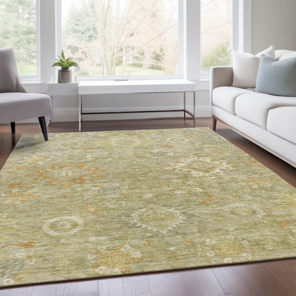 Machine Washable Indoor/Outdoor Chantille Sage 9' x 12' Rug