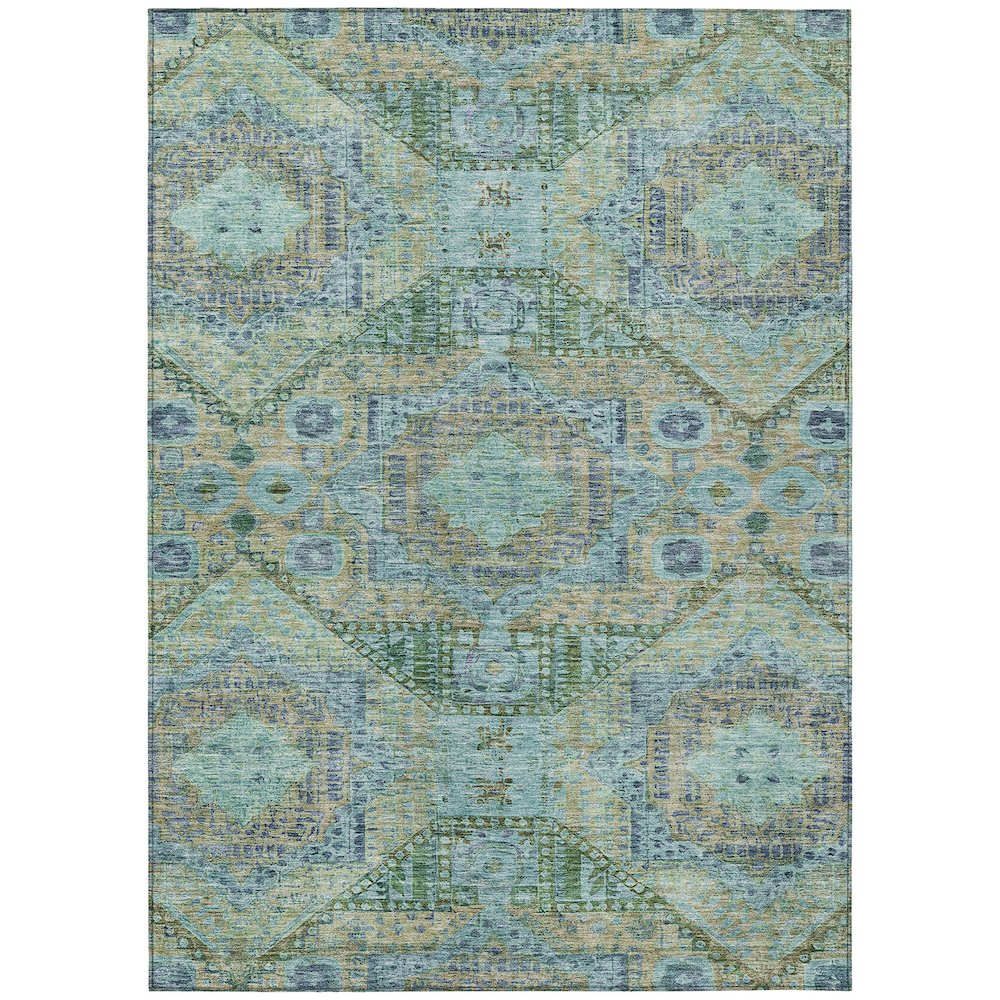 Machine Washable Indoor/Outdoor Chantille Green 9' x 12' Rug