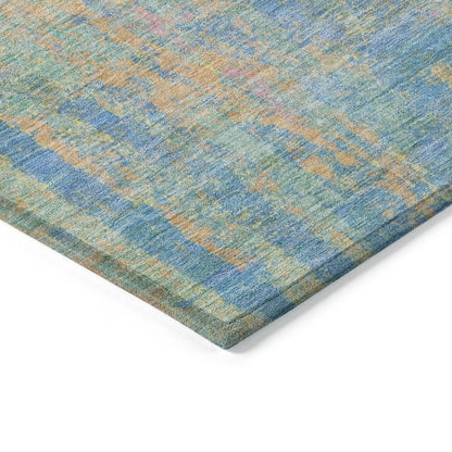 Machine Washable Indoor/Outdoor Chantille Teal 5' x 7'6" Rug