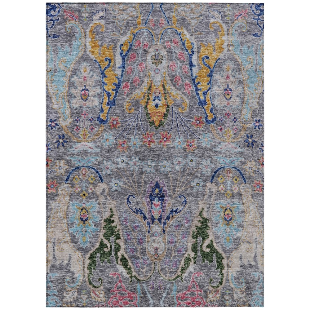 Machine Washable Indoor/Outdoor Chantille Gray 9' x 12' Rug