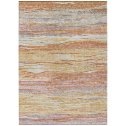 Machine Washable Indoor/Outdoor Chantille Salmon 9' x 12' Rug
