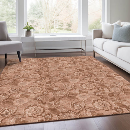 Machine Washable Indoor/Outdoor Chantille Terracotta 9' x 12' Rug