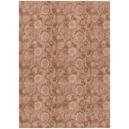 Machine Washable Indoor/Outdoor Chantille Terracotta 9' x 12' Rug