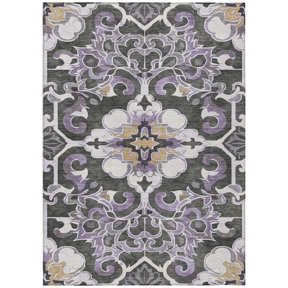 Machine Washable Indoor/Outdoor Chantille Purple 9' x 12' Rug