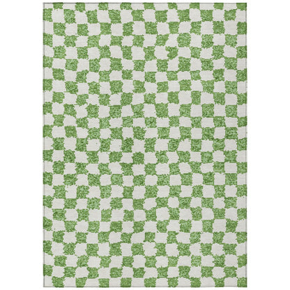 Machine Washable Indoor/Outdoor Chantille Green 9' x 12' Rug