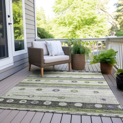 Machine Washable Indoor/Outdoor Chantille Aloe 9' x 12' Rug