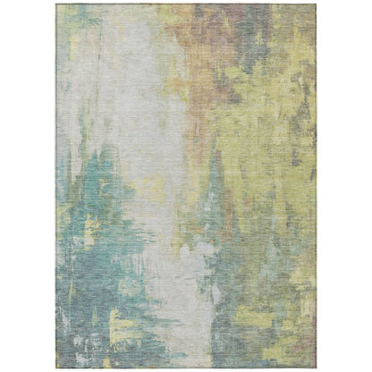 Machine Washable Indoor/Outdoor Chantille Seafoam 9' x 12' Rug