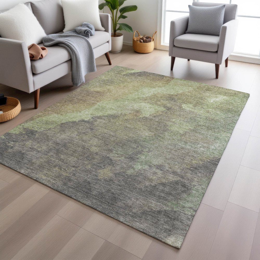Machine Washable Indoor/Outdoor Chantille Aloe 9' x 12' Rug