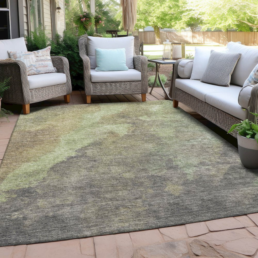 Machine Washable Indoor/Outdoor Chantille Aloe 9' x 12' Rug