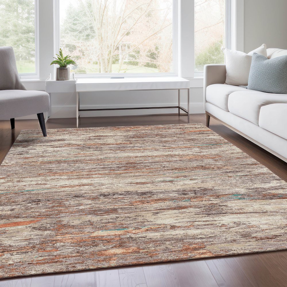 Machine Washable Indoor/Outdoor Chantille Terracotta 9' x 12' Rug