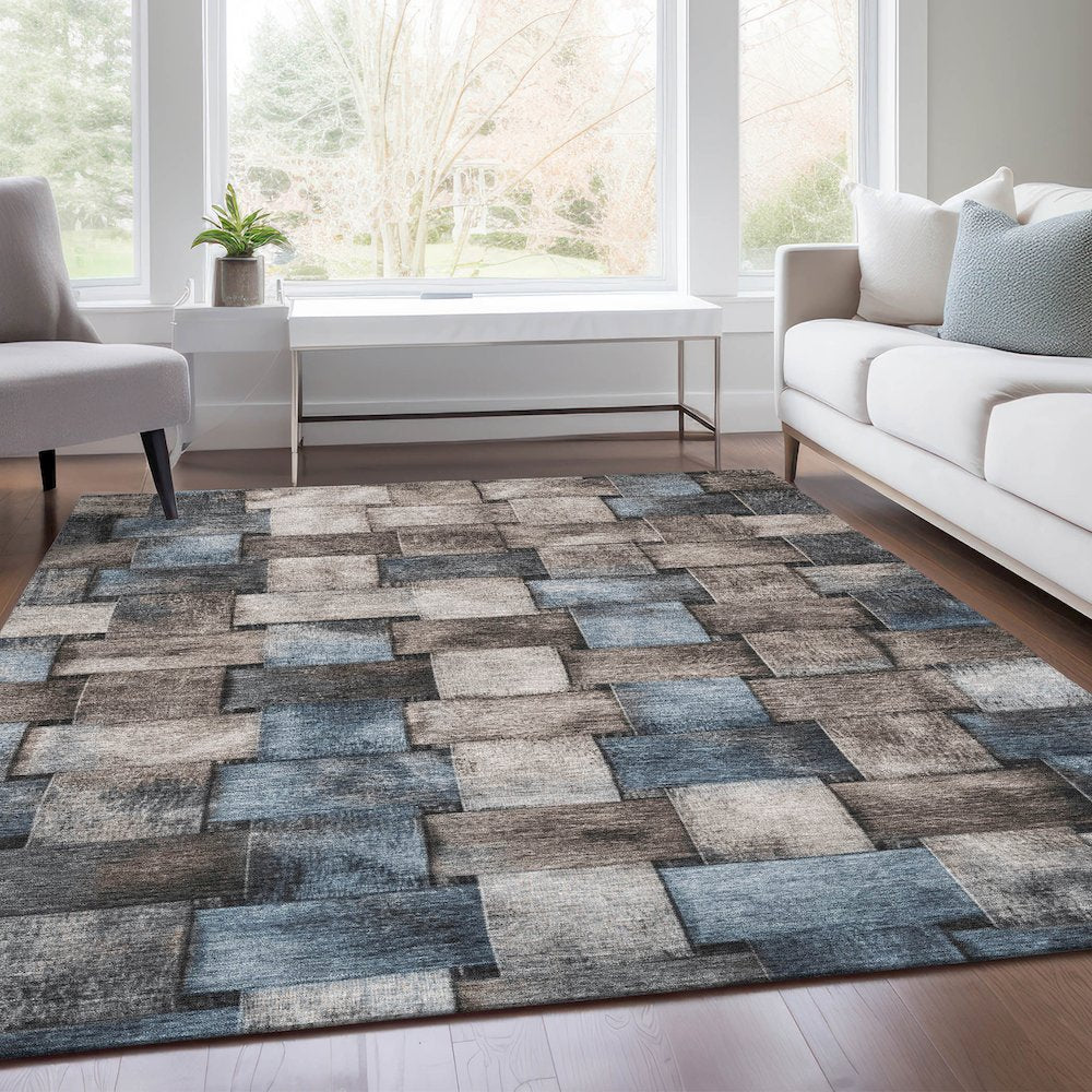 Machine Washable Indoor/Outdoor Chantille Taupe 9' x 12' Rug