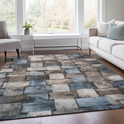 Machine Washable Indoor/Outdoor Chantille Taupe 9' x 12' Rug