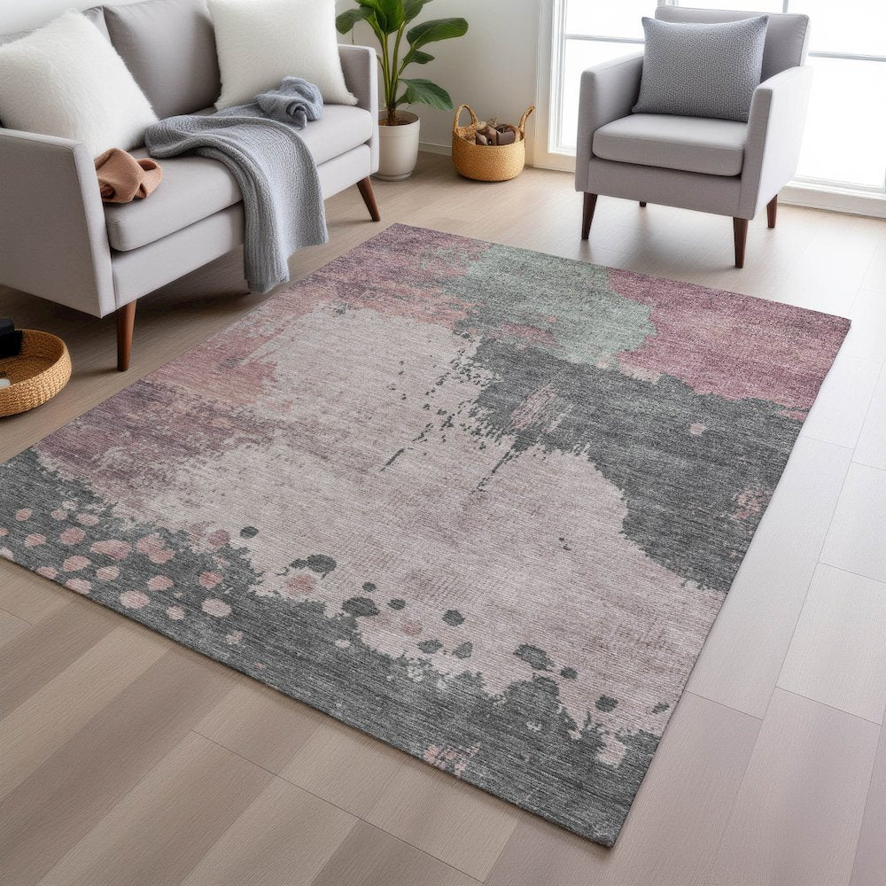 Machine Washable Indoor/Outdoor Chantille Blush 9' x 12' Rug