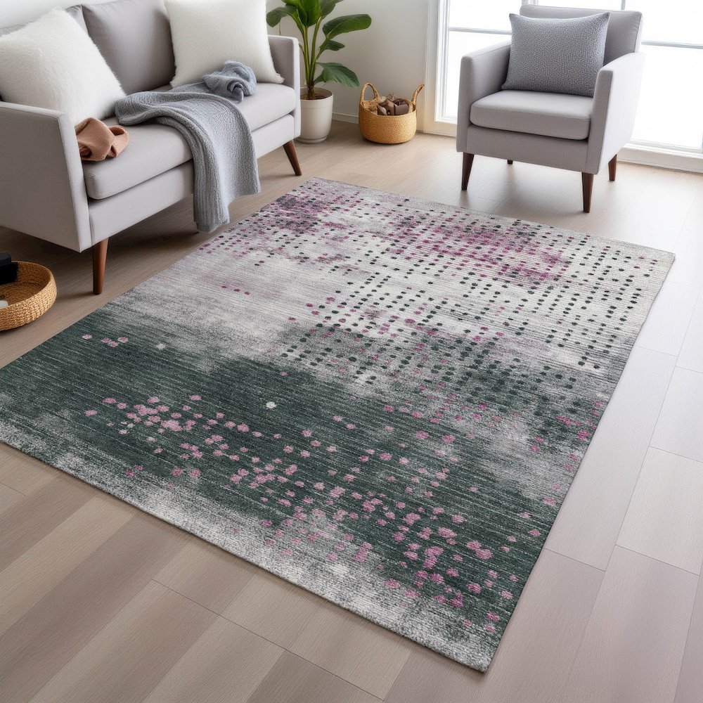 Machine Washable Indoor/Outdoor Chantille Blush 9' x 12' Rug