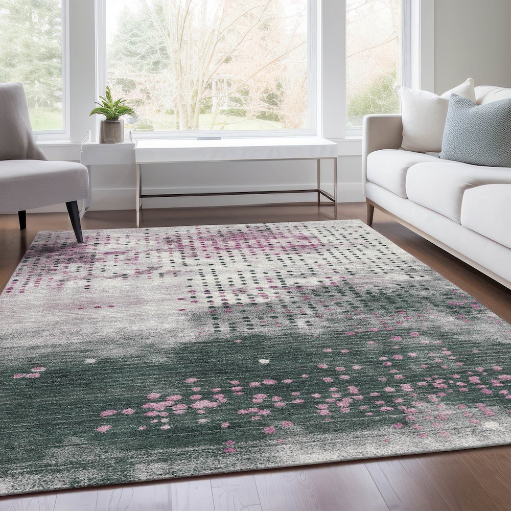 Machine Washable Indoor/Outdoor Chantille Blush 9' x 12' Rug