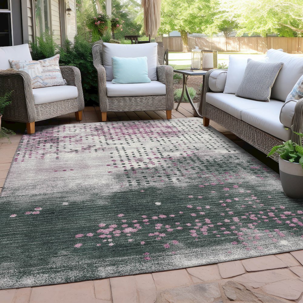 Machine Washable Indoor/Outdoor Chantille Blush 9' x 12' Rug