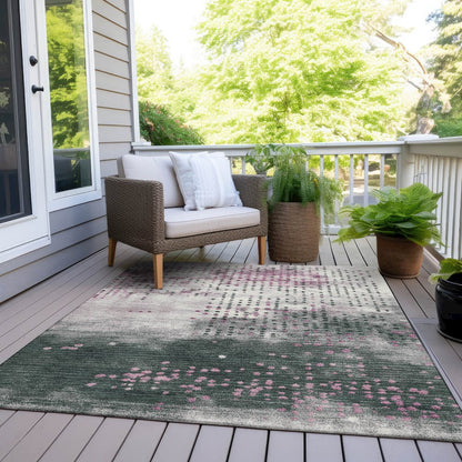 Machine Washable Indoor/Outdoor Chantille Blush 9' x 12' Rug