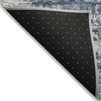 Machine Washable Indoor/Outdoor Chantille Blue 5' x 7'6" Rug
