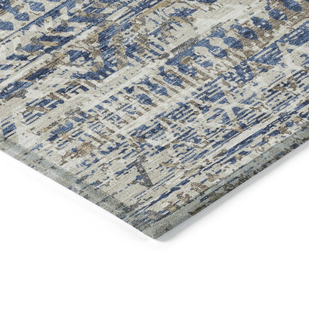 Machine Washable Indoor/Outdoor Chantille Blue 5' x 7'6" Rug