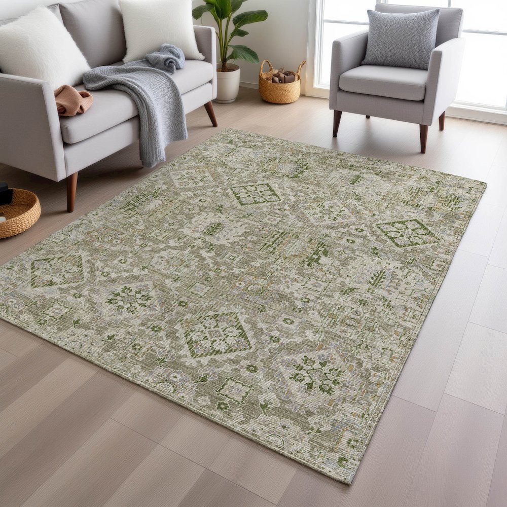 Machine Washable Indoor/Outdoor Chantille Fern 9' x 12' Rug