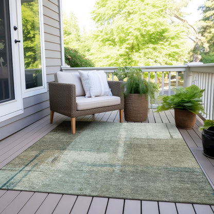 Machine Washable Indoor/Outdoor Chantille Seafoam 9' x 12' Rug