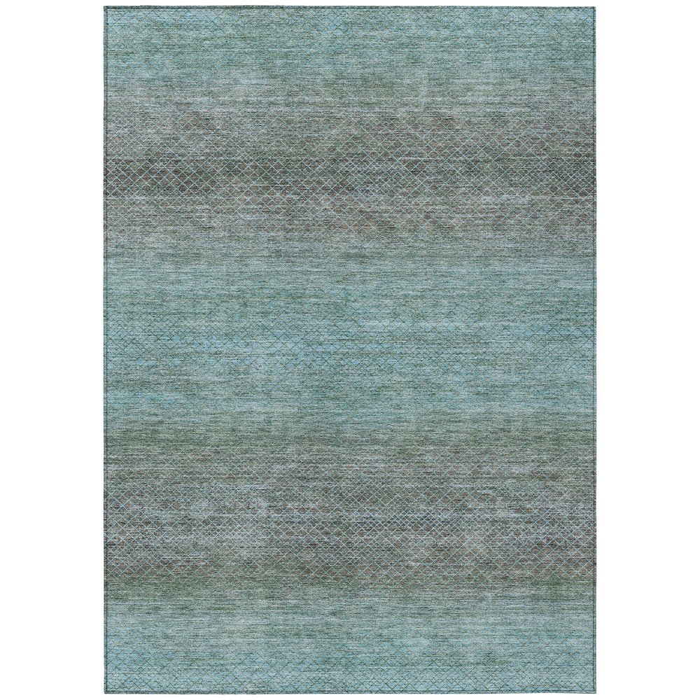 Machine Washable Indoor/Outdoor Chantille Teal 9' x 12' Rug