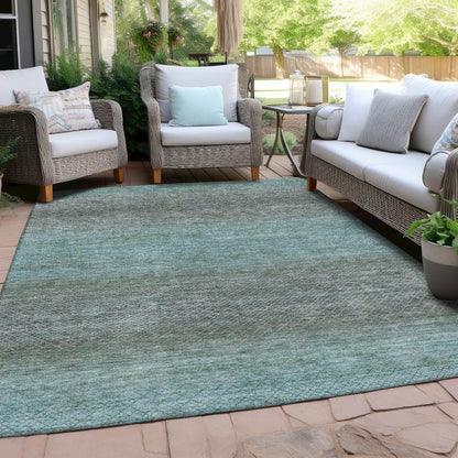 Machine Washable Indoor/Outdoor Chantille Teal 9' x 12' Rug