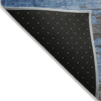 Machine Washable Indoor/Outdoor Chantille Denim 5' x 7'6" Rug