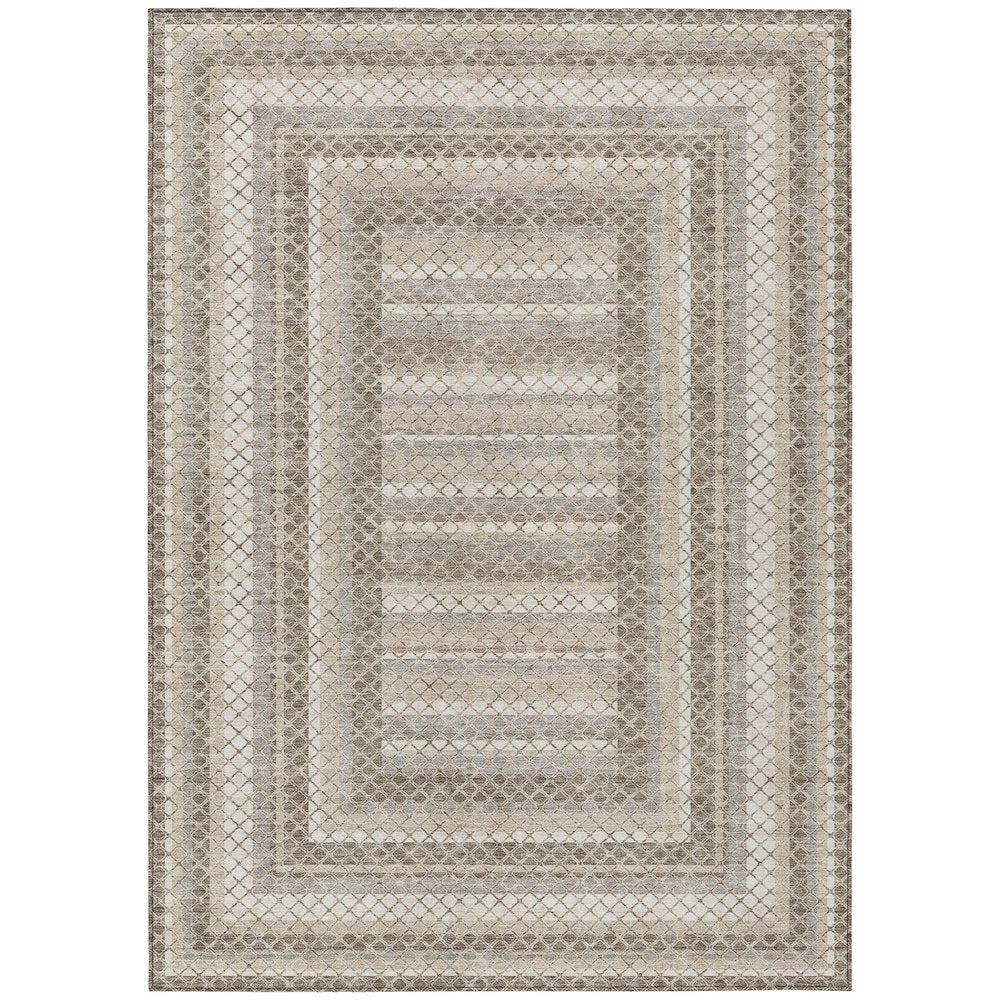 Machine Washable Indoor/Outdoor Chantille Taupe 9' x 12' Rug