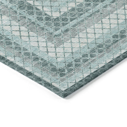 Machine Washable Indoor/Outdoor Chantille Teal 5' x 7'6" Rug