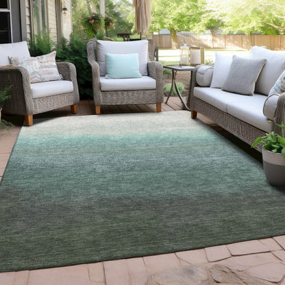 Machine Washable Indoor/Outdoor Chantille Seafoam 9' x 12' Rug