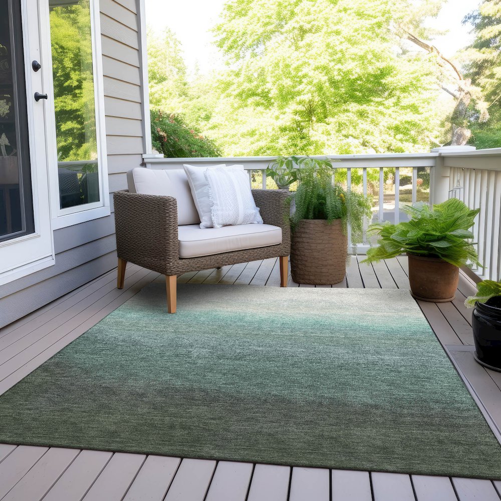 Machine Washable Indoor/Outdoor Chantille Seafoam 9' x 12' Rug
