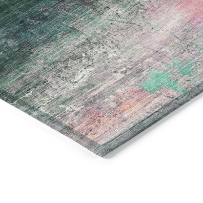 Machine Washable Indoor/Outdoor Chantille ACN2016 Green 5' x 7'6" Rug