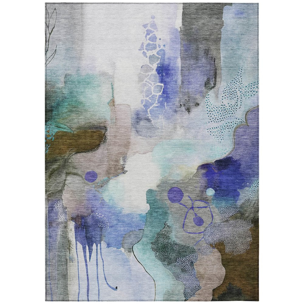 Machine Washable Indoor/Outdoor Chantille ACN2019 Brown 9' x 12' Rug